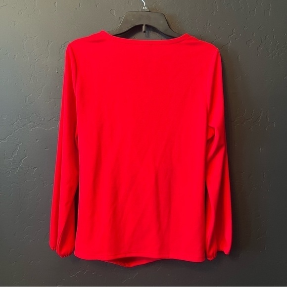 NWT Talbots Faux Wrap Poet Sleeve Crepe
Top Shirt Size: PXL Color: Red - Picture 7 of 9